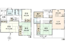 【神奈川県/横浜市栄区野七里】栄区野七里1丁目　中古戸建 間取り図