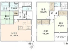 【神奈川県/横浜市港南区笹下】横浜市港南区笹下3丁目　新築戸建 間取り図