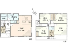 【神奈川県/横浜市港南区下永谷】港南区下永谷5丁目2期　　新築戸建全1棟 間取り図