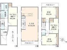 【神奈川県/横浜市港南区大久保】横浜市港南区大久保3丁目　新築戸建11号棟(全14棟) 間取り図