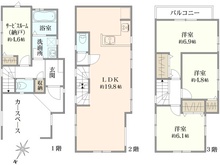【神奈川県/横浜市港南区大久保】横浜市港南区大久保3丁目　新築戸建14号棟(全14棟) 間取り図