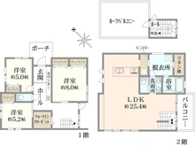 【神奈川県/三浦郡葉山町一色】三浦郡葉山町一色　新築戸建1号棟(全2棟) 間取り図