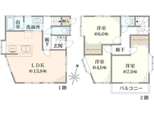 【神奈川県/厚木市妻田東】厚木市妻田東1丁目　中古戸建 間取り図