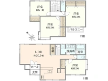 【神奈川県/鎌倉市笛田】鎌倉市笛田6丁目　中古戸建 間取り図