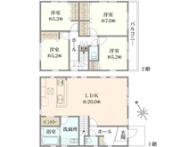 【神奈川県/茅ヶ崎市菱沼海岸】茅ヶ崎市菱沼海岸　新築戸建　全1棟 間取り図
