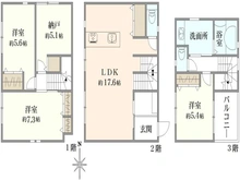 【神奈川県/川崎市宮前区馬絹】川崎市宮前区馬絹4丁目　新築戸建　3号棟 間取り図