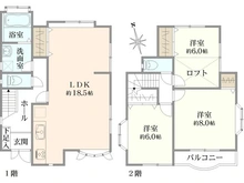 【神奈川県/横浜市都筑区佐江戸町】都筑区佐江戸町　中古戸建 間取り図