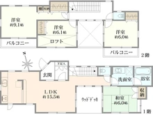 【神奈川県/川崎市宮前区犬蔵】宮前区犬蔵1丁目　中古戸建 間取り図
