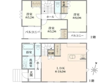 【神奈川県/横浜市青葉区大場町】青葉区大場町　新築戸建て1号棟 間取り図