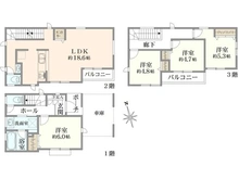 【神奈川県/川崎市宮前区南野川】宮前区南野川2丁目　新築戸建て1号棟（全5棟） 間取り図