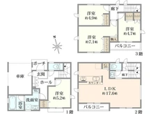 【神奈川県/川崎市宮前区南野川】宮前区南野川丁目　新築戸建て2号棟（全5棟） 間取り図