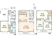 【神奈川県/川崎市宮前区南野川】宮前区南野川2丁目　新築戸建て5号棟（全5棟） 間取り図