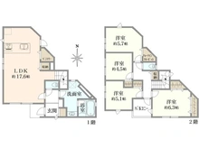 【神奈川県/川崎市高津区北野川】高津区北野川　新築戸建て1号棟（全2棟） 間取り図