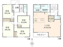 【神奈川県/川崎市高津区北野川】高津区北野川　新築戸建て2号棟（全2棟） 間取り図