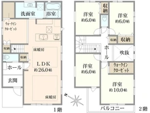 【神奈川県/横浜市都筑区東山田】都筑区東山田1丁目　新築戸建て1号棟（全3棟） 間取り図