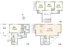 【神奈川県/川崎市宮前区水沢】宮前区水沢3丁目　新築戸建て1号棟（全5棟） 間取り図