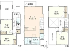 【神奈川県/川崎市宮前区水沢】宮前区水沢3丁目　新築戸建て3号棟（全5棟） 間取り図