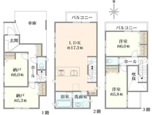 【神奈川県/川崎市宮前区水沢】宮前区水沢3丁目　新築戸建て4号棟（全5棟） 間取り図
