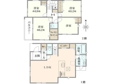 【神奈川県/川崎市宮前区水沢】宮前区水沢3丁目　新築戸建て5号棟（全5棟） 間取り図