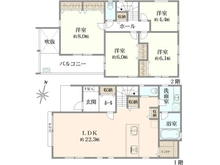 【神奈川県/横浜市青葉区美しが丘】青葉区美しが丘4丁目 新築戸建て2号棟（全2棟） 間取り図