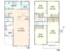 【神奈川県/川崎市宮前区けやき平】宮前区けやき平　新築戸建てA号棟（全4棟） 間取り図