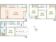 【神奈川県/大和市渋谷】大和市渋谷2丁目　新築戸建て 間取り図