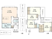 【神奈川県/横浜市都筑区加賀原】都筑区加賀原一丁目　新築戸建て 間取り図