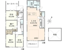 【神奈川県/相模原市南区上鶴間】南区上鶴間8丁目　新築戸建て3号棟（全3棟） 間取り図