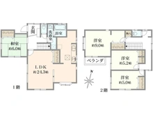【神奈川県/川崎市宮前区有馬】宮前区有馬9丁目戸建て 間取り図