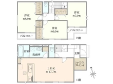 【神奈川県/相模原市中央区淵野辺本町】中央区淵野辺本町3丁目新築戸建て5号棟（全5棟） 間取り図