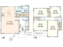 【神奈川県/横浜市青葉区市ケ尾町】青葉区市ケ尾町　新築戸建5号棟 間取り図