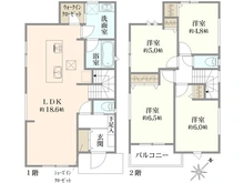 【神奈川県/横浜市青葉区市ケ尾町】青葉区市ケ尾町　新築戸建3号棟 間取り図