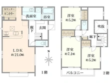 【東京都/町田市成瀬台】町田市成瀬台1丁目　新築戸建て13号棟（全18棟） 間取り図