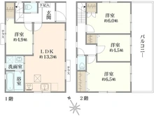 【神奈川県/横浜市青葉区つつじが丘】青葉区つつじが丘　新築戸建て1号棟（全2棟） 間取り図