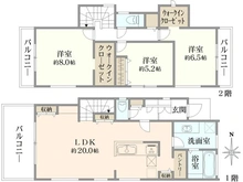 【神奈川県/横浜市青葉区大場町】青葉区大場町　新築戸建てB号棟 間取り図