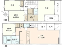 【神奈川県/横浜市青葉区新石川】青葉区新石川4丁目　新築戸建2号棟（全3棟） 間取り図