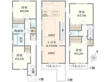 【神奈川県/横浜市港北区高田西】高田西3丁目　新築戸建　2号棟 間取り図