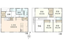 【東京都/八王子市北野台】八王子市北野台4丁目（1号棟）新築戸建 間取り図