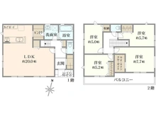 【東京都/八王子市北野台】八王子市北野台4丁目（3号棟）新築戸建 間取り図