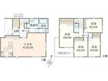 【東京都/八王子市めじろ台】八王子市めじろ台3丁目（1号棟）　新築戸建 間取り図