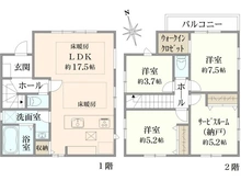【東京都/小金井市中町】小金井市中町2丁目 新築戸建 全2棟 2号棟 間取り図