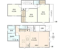 【東京都/小金井市前原町】小金井市前原町3丁目新築戸建　全3棟　2号棟 間取り図