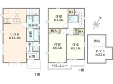 【東京都/西東京市西原町】西東京市西原町5丁目　新築戸建 間取り図