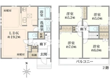 【東京都/小平市鈴木町】小平市鈴木町1丁目 全2棟 2号棟 間取り図