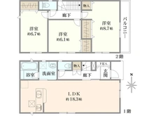 【東京都/小平市花小金井】小平市花小金井5丁目新築戸建2号棟 間取り図