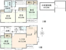 【東京都/東村山市萩山町】東村山市萩山町1丁目中古戸建 間取り図