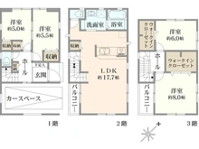【東京都/三鷹市大沢】三鷹市大沢4丁目　新築戸建 間取り図