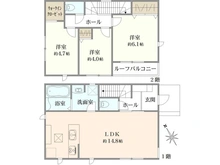 【東京都/東久留米市前沢】東久留米市前沢5丁目　新築戸建　3号棟 間取り図