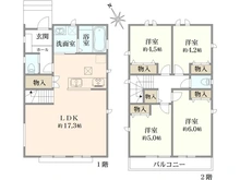 【東京都/小平市上水本町】小平市上水本町　全14棟　H号棟 間取り図