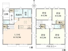 【東京都/小平市花小金井】小平市花小金井5丁目　全2棟　B号棟 間取り図